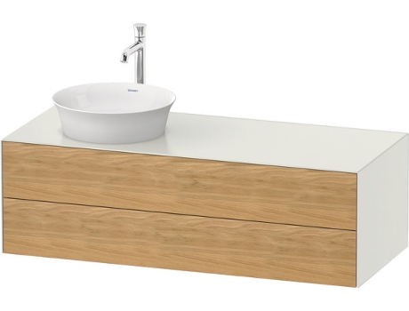 DURAVIT Tulip blanco, mueble de baño colgado en la pared, ancho 1300 x fondo 550mm, con 2 cajones, con tecnología tip-on, WT4987L