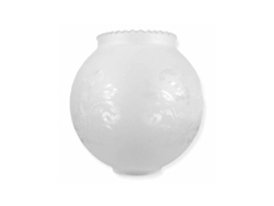 Tulipa de cristal bola mate con dos bocas de 14 cm boca de 4cm