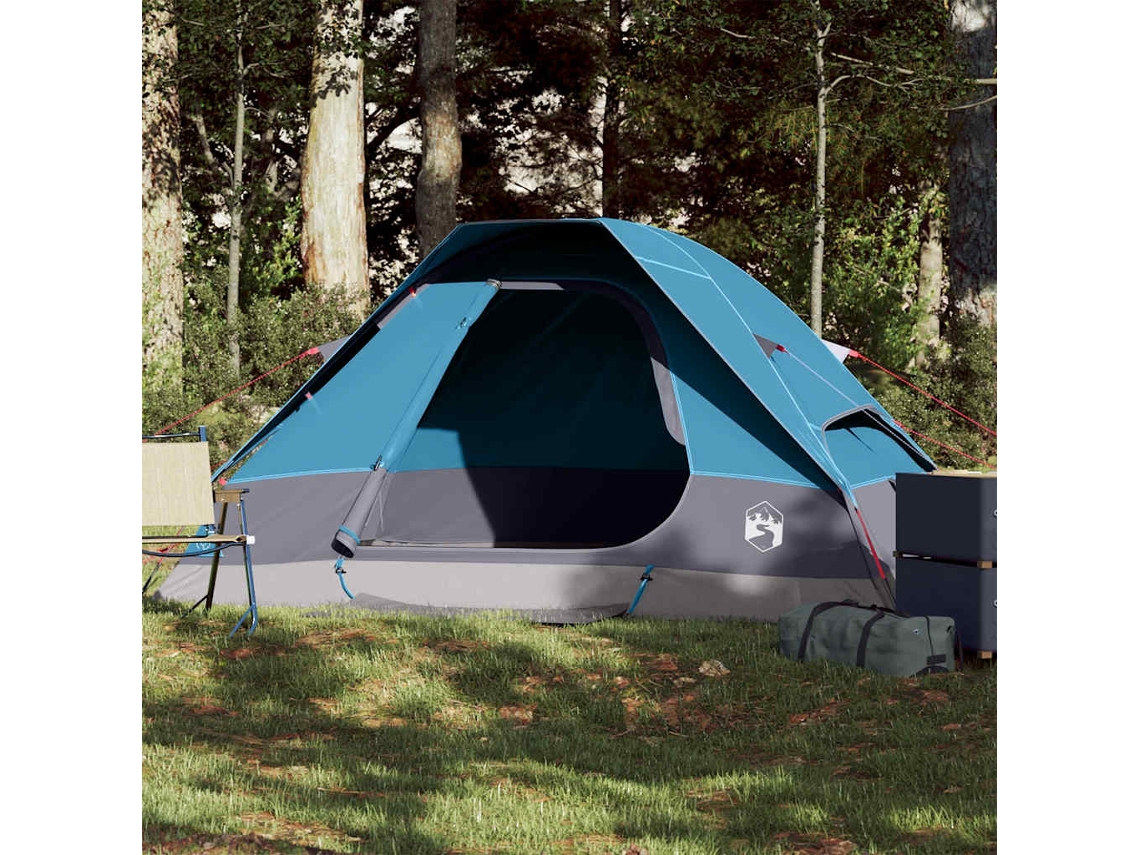 Tienda de campaña tipo domo impermeable azul para 2 personas