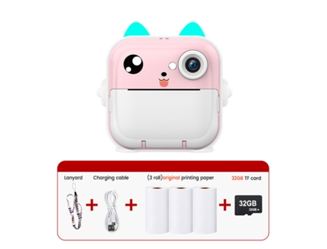 Cámara de Impresión Instantánea ENKERS 32Gb para Niños 2.4 con Papel de Impresión Infantil Azul