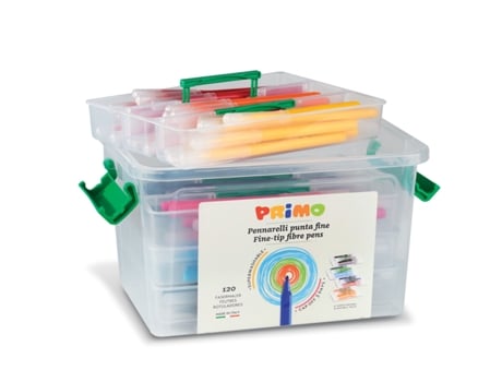 Caja grande de 120 rotuladores lavables de punta fina PRIMO