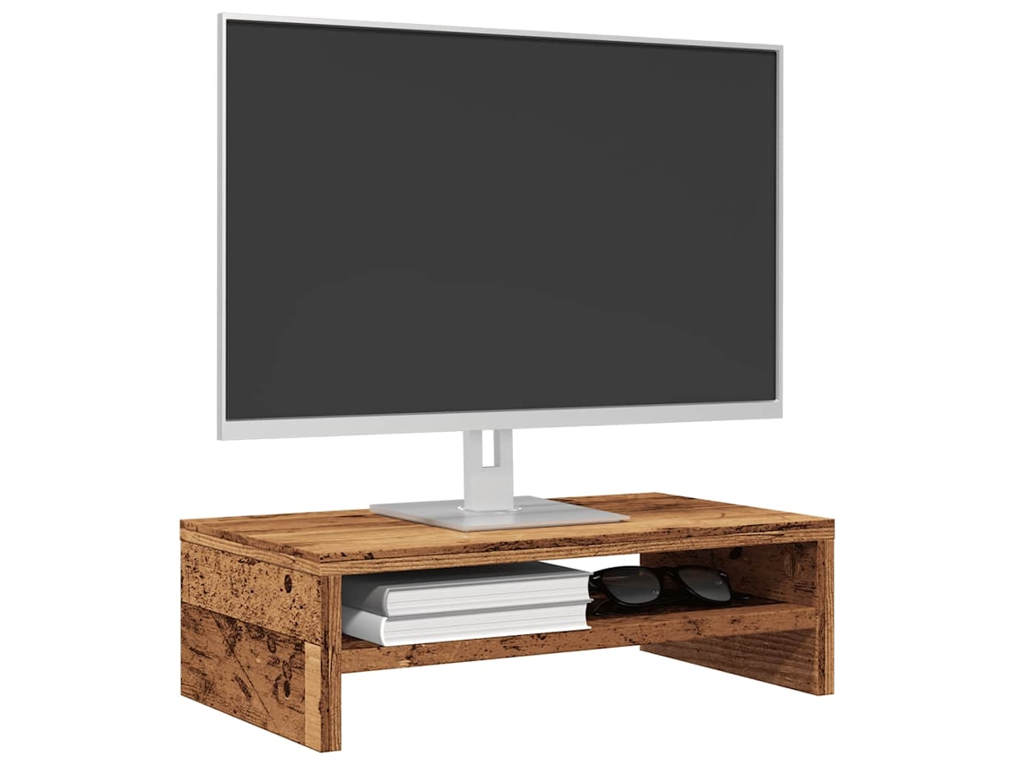 Soporte Pantalla Madera Contrachapada Madera Vieja 42x24x13 Cm