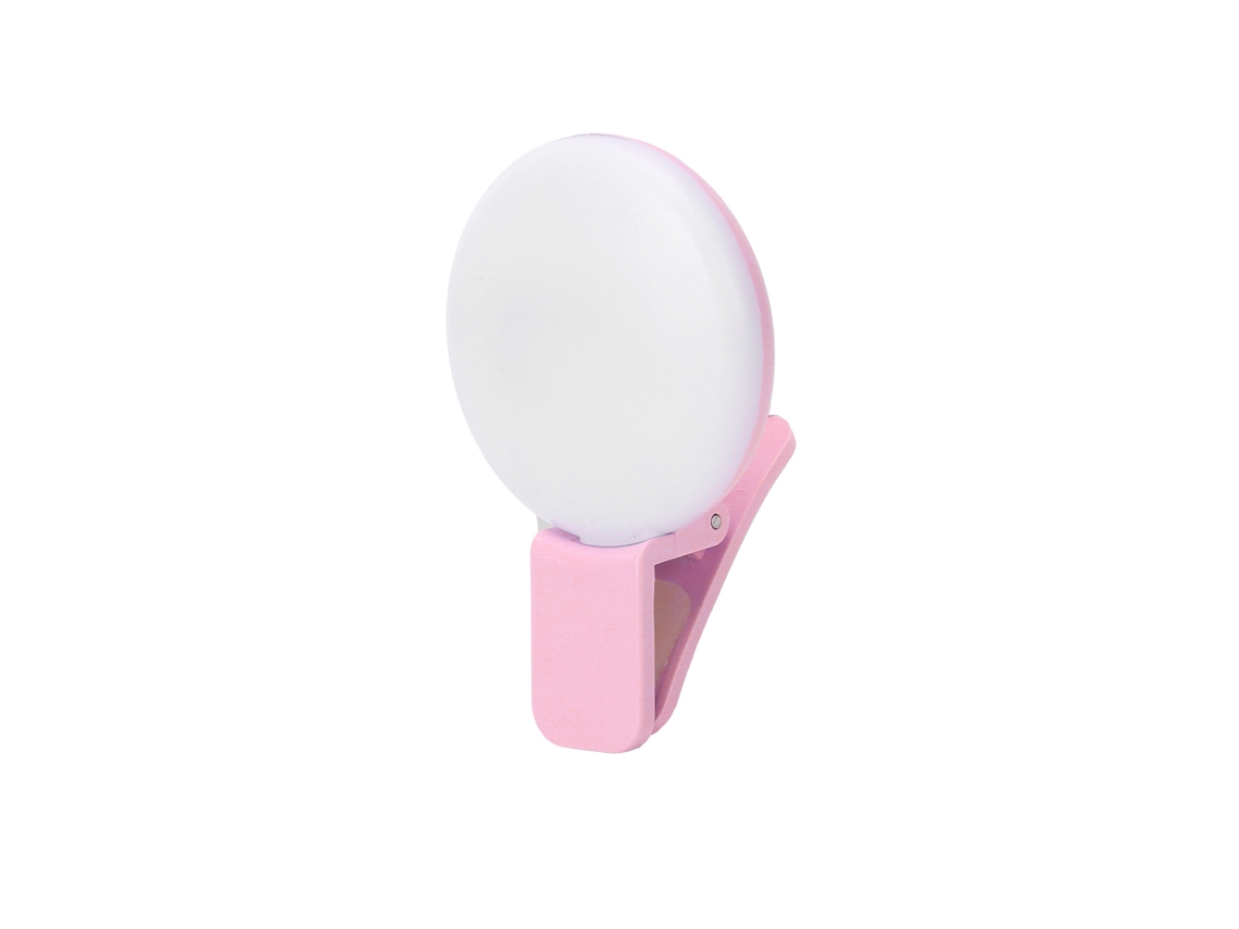 Luz De Preenchimento Clip-on Mini Para Celular Recarregável Anel De Selfie Para Transmissão Ao Vivo Rosa