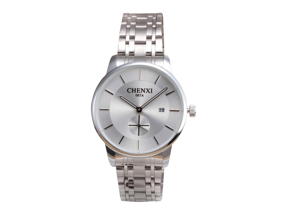 Reloj De Pulsera Informal Para Parejas, Acero Inoxidable, Hipoalergénico, Resistente Al Agua Hasta 30 M, Movimiento De Cuarzo, Blanco.