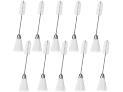 10 cepillos de limpieza de máquinas de coser de doble extremo, herramientas de limpieza de teclados de acero inoxidable y nailon ELECTVAULT1