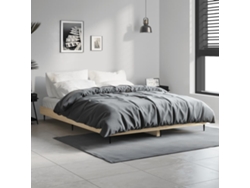 Estructura De Cama Madera De Ingeniería Roble Sonoma 135x190 Cm