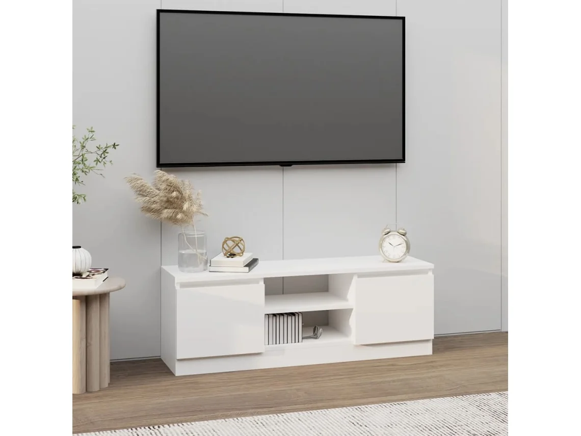 Mueble de TV con puerta 102x30x36 cm blanco S