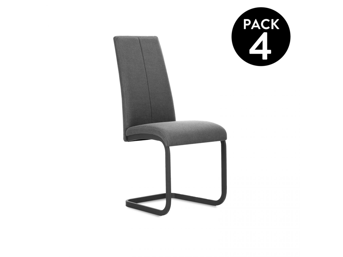 Pack 4 sillas de comedor Smile tejido Gris Antracita Smile 45,3 x 100 x 38cm cm