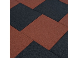 Losetas De Goma Protección De Caídas 18 Unidades 50x50x3cm Rojo