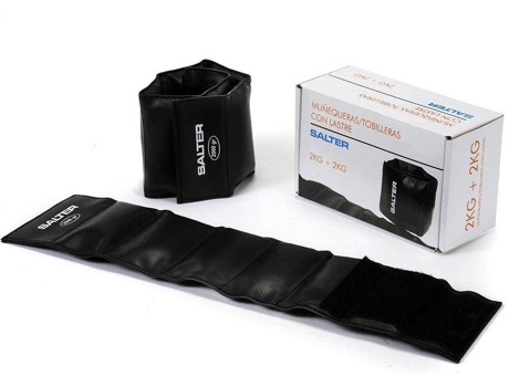 Conjunto de 2 Pesas para Tobillos y Muñecas SALTER Ajustables (Negro - 2 Kg - 40cm)