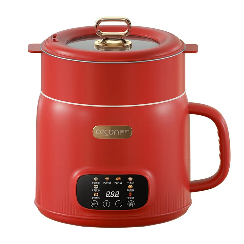 (rojo) Olla Arrocera Multifuncional De 2,5 L, Doble Capa, Antiadherente, 220 V