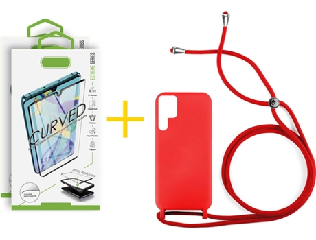 Carcasa + 2 Protectores de Pantalla para Samsung Galaxy S22 Ultra 5G SKYHE Rojo