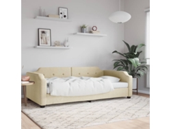 Sofá Cama Sin Colchón Tela Crema 100x200 Cm