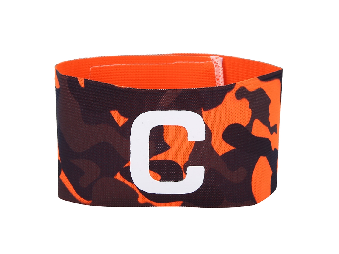 Brazalete De Capitán De Fútbol Ajustable Y Resistente De Nailon Para Equipos Deportivos Al Aire Libre - Naranja