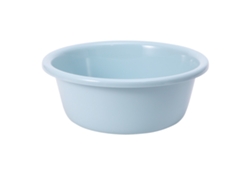 Lavabo pequeño redondo de plástico, azul, 29,5 x 10 cm.