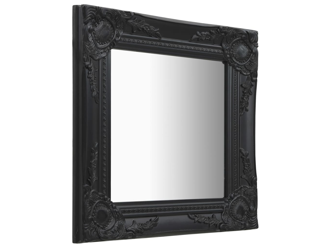 Espejo De Pared Estilo Barroco Negro 40x40 Cm