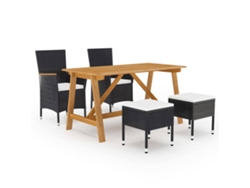 Juego de comedor de jardín de 5 piezas DKD Home Decor en negro