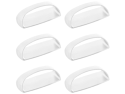 Linjou 6 Clips Autoadhesivos Para Tiradores De Cajones, Puertas De Armarios Y Frigoríficos Con Cinta Adhesiva - Blanco