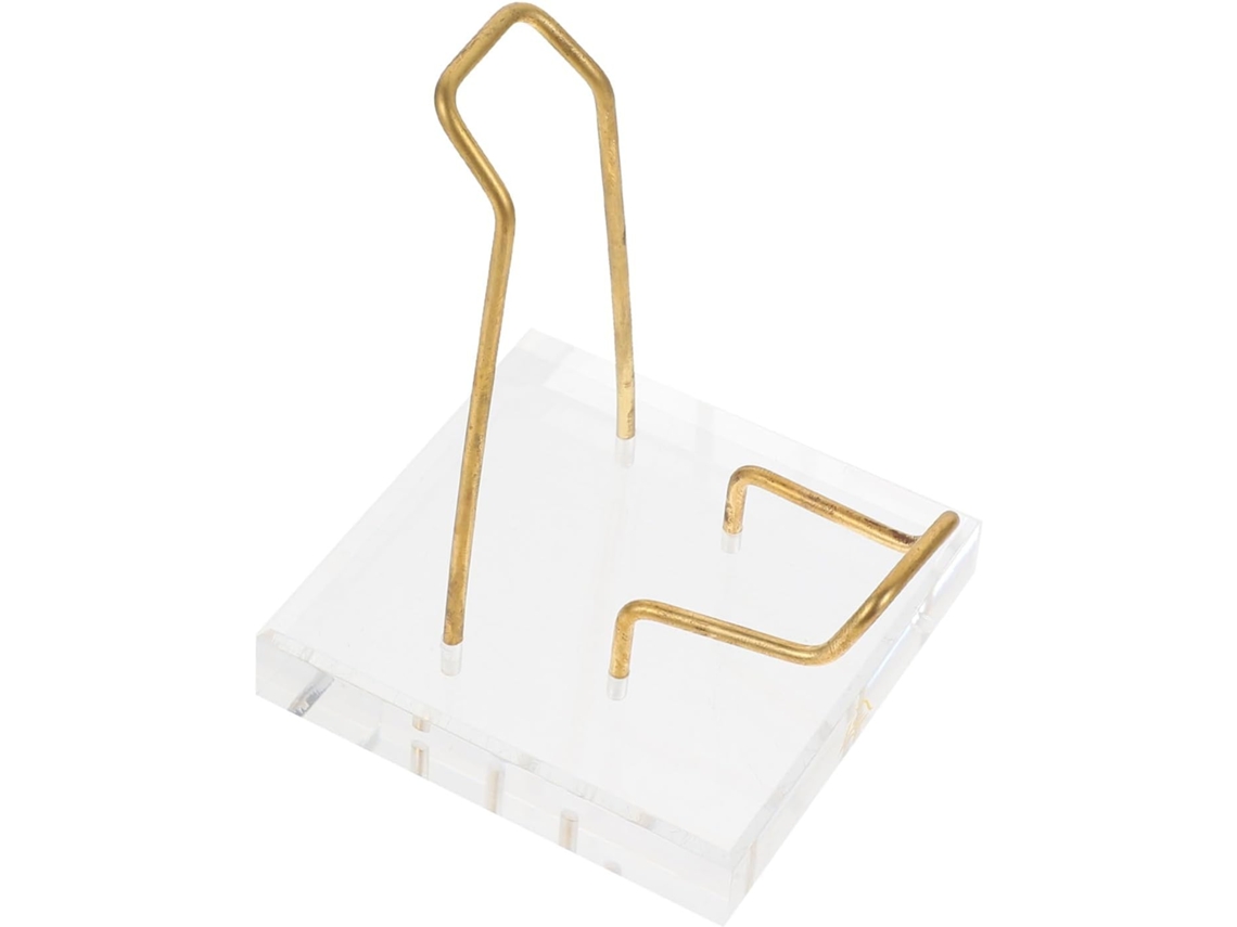 Suporte Portátil Em Acrílico Transparente Com Base Dourada Maciça, Fácil De Instalar.