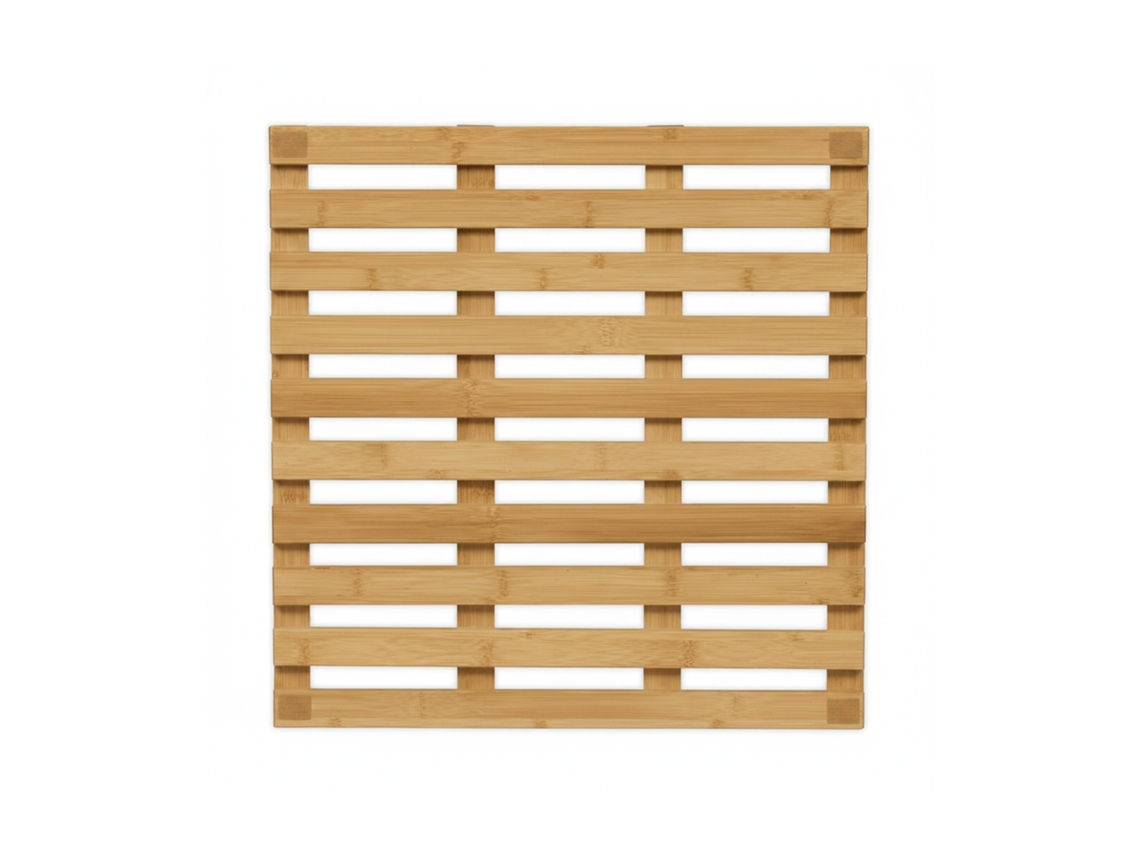 Relaxdays Alfombra Baño Bambú, Alfombrilla Ducha Antideslizante Madera, Sauna, Interior/exterior, 50 X 50 Cm, Natural