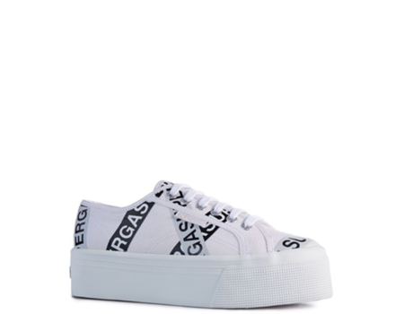Zapatillas de Mujer SUPERGA Lettering Tape Jellysole Blanco (38)
