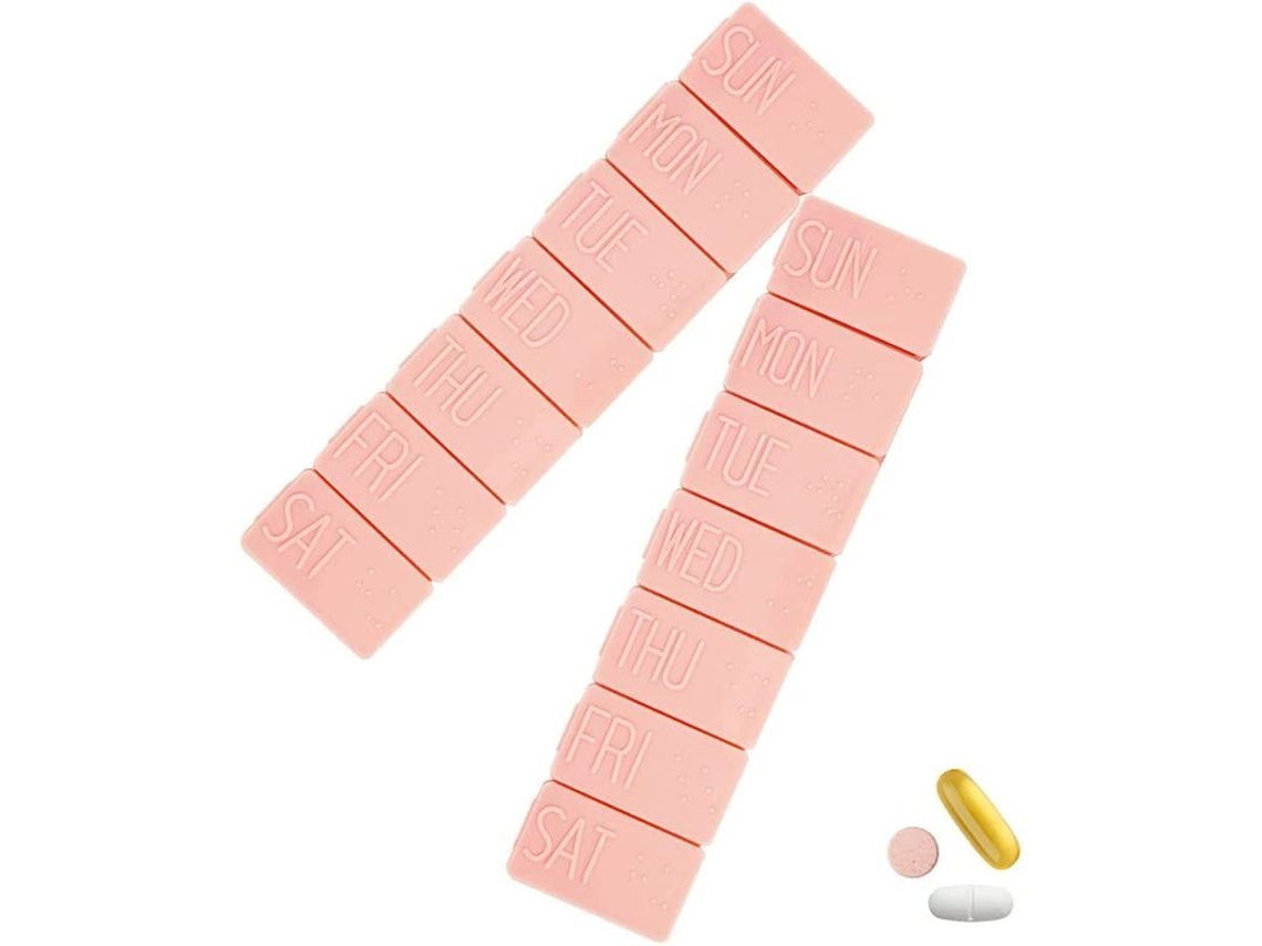 Organizador Semanal De Pastillas Con 2 Compartimentos, Gran Capacidad Para Aceite De Pescado, Vitaminas Y Medicamentos Diarios.