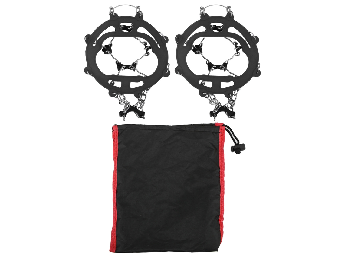 2 Pares De Garras Antideslizantes Para Hielo Con 8 Puntas Para Calzado De Senderismo, Caminatas Y Montañismo - Negro