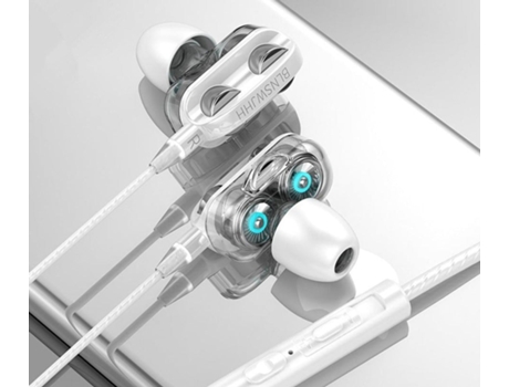Auriculares con auriculares con altavoz dual para Iphone Samsung Xiaomi Huawei[Altavoz dual blanco]