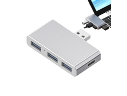 Estación de fondeo YIZHOOD USB 4 en 1 USB 4 en 1 portátil multifuncional USB C doble monitor para computadora plata