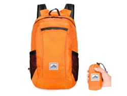 Mochila plegable, resistente al agua y ultraligera para viajes, acampada, escalada, ciclismo y senderismo, para hombres y mujeres. Naranja.