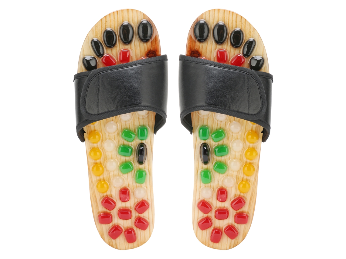 Sandalia De Acupresión Para Pies Con Piedras De Masaje Reflexológico - Talla 43-44