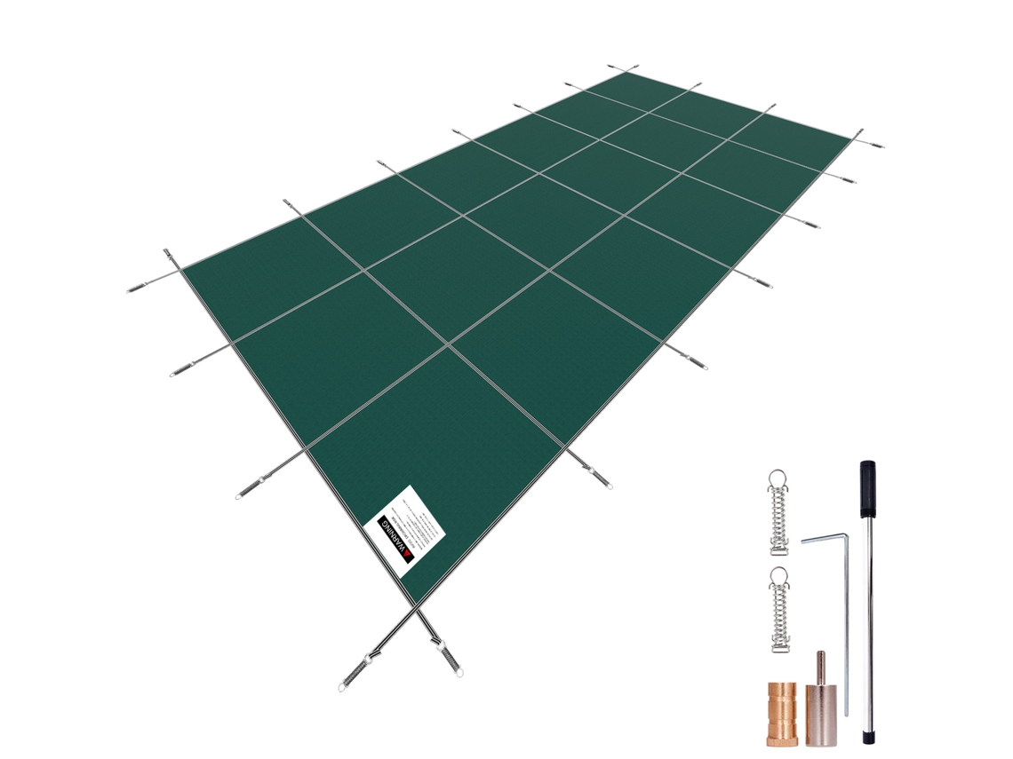 Malla de seguridad rectangular verde Succebuy de 20 x 40 pies para piscinas, para uso en exteriores en invierno