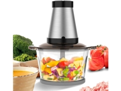 Picadora eléctrica de alimentos para verduras, carne, frutas y frutos secos, 2 velocidades, con cuchillas afiladas, color blanco USHION