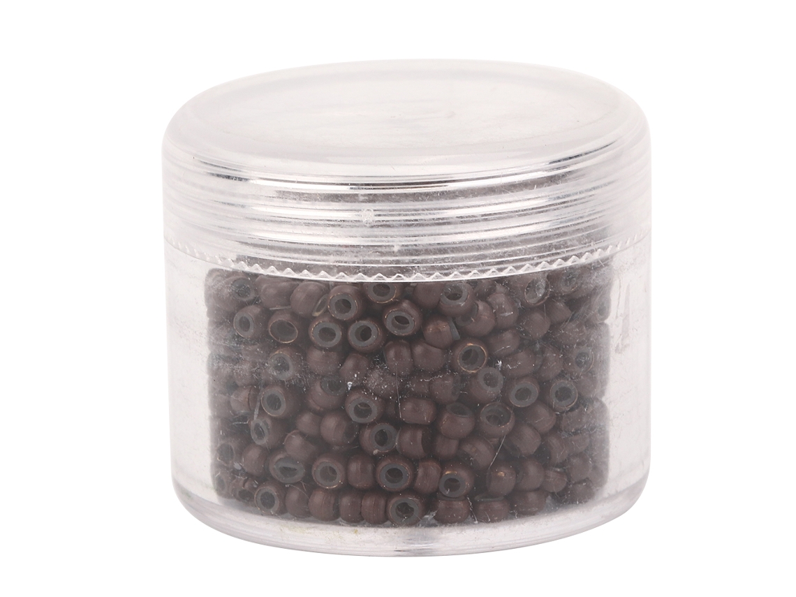 1000 Piezas Anillos De Silicona Marrón Para Extensiones De Cabello 3mm X 2mm Perlas