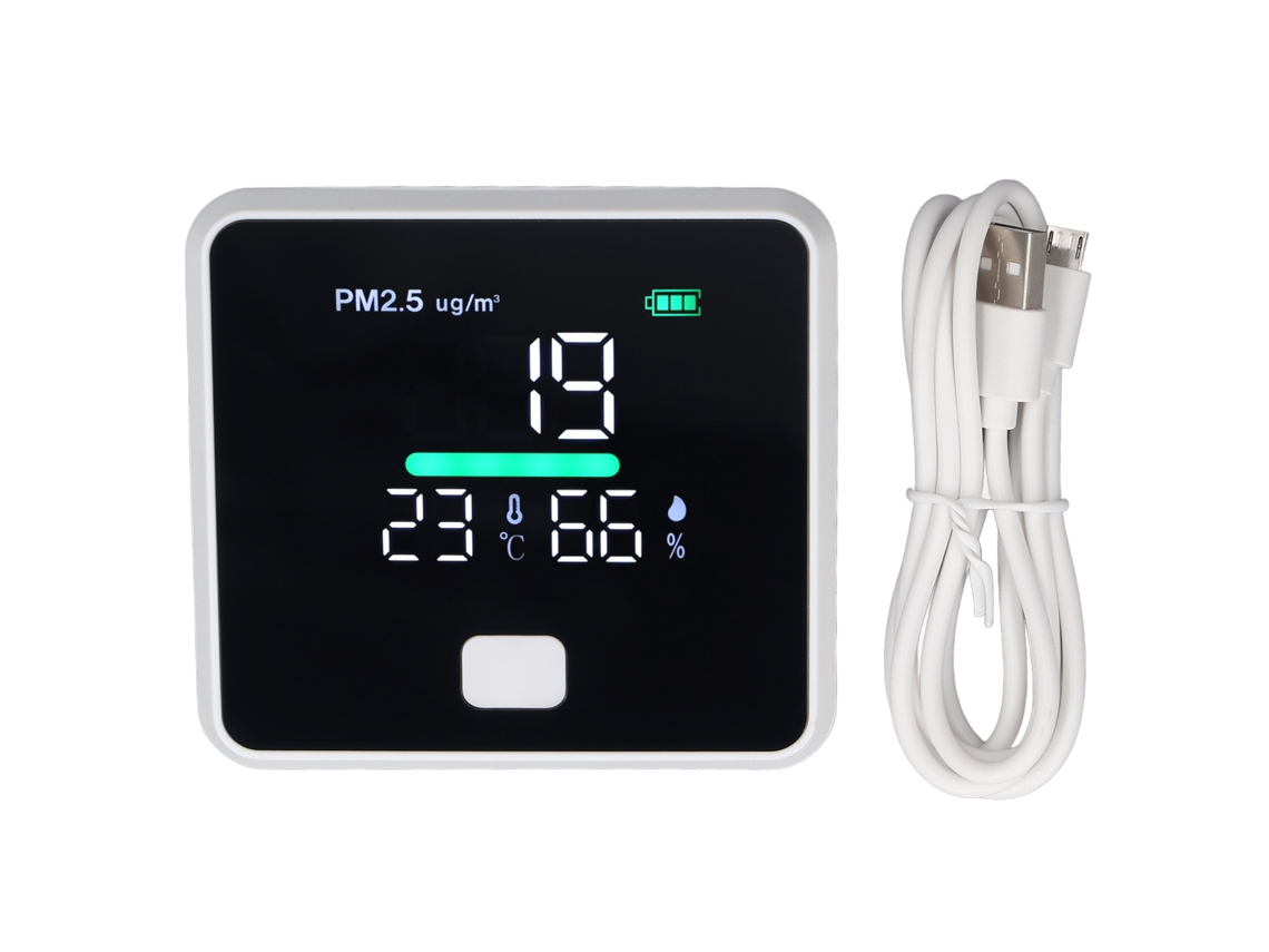 Monitor Portátil De Pm2.5 Con Detector De Temperatura Y Humedad De Alta Precisión Para El Hogar Y Los Viajes.