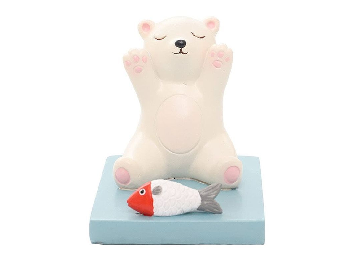 Soporte De Escritorio Con Forma De Oso Polar Para Smartphones Y Teléfonos Móviles.