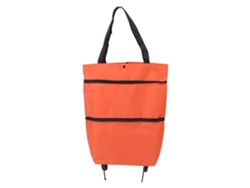 Carrito De La Compra Plegable Con Ruedas Y Bolsa Oxford Con Cremallera De Gran Capacidad Para Camping - Naranja
