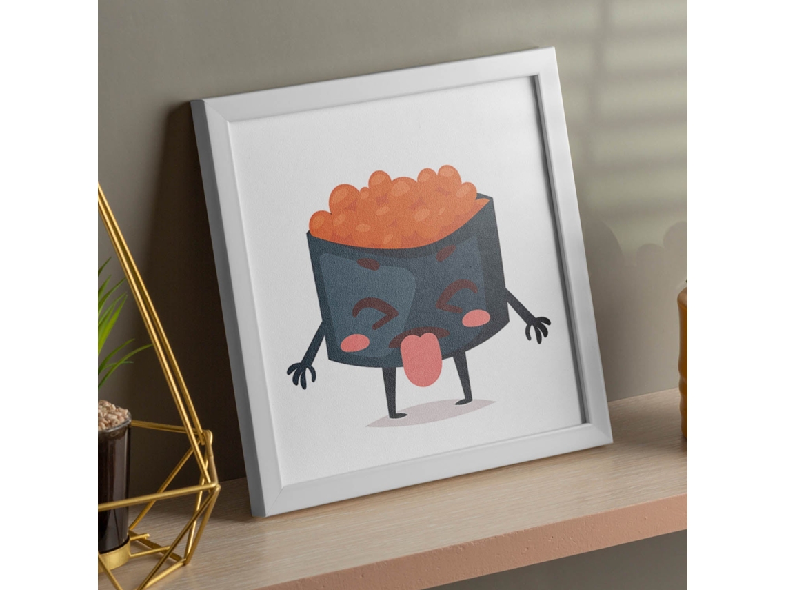 Póster NACNIC Cuadrado de Sushi. Sushi Caviar, con Dibujos de Sushi, Onigiri, y Otras Comidas Japonesas.