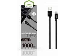Cable ACCETEL (Type-C - 1 m - Negro)