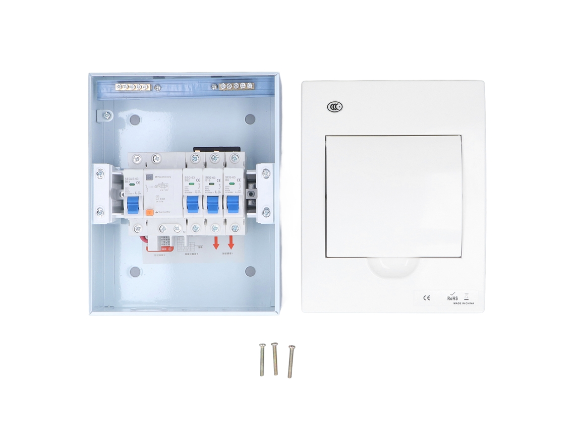 Caja De Distribución Interior De 3 Vías Con 3 Interruptores Automáticos (b6a+b16a+b32a) Y Disyuntor Diferencial 63a 1p+nb