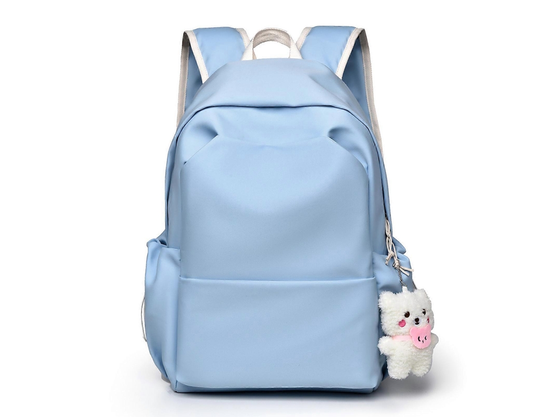 Mochila impermeable de gran capacidad con múltiples compartimentos para viajes y actividades al aire libre, azul claro.