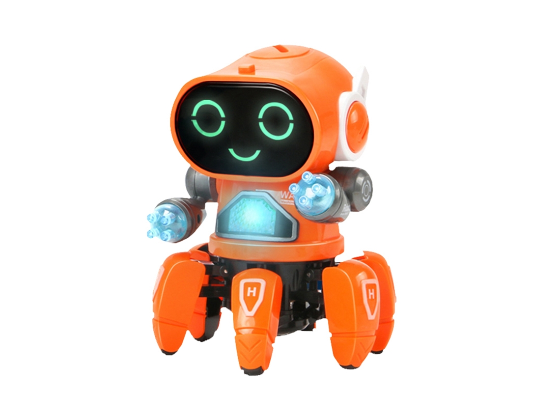 2026-juguete Robot Inteligente Con Seis Garras Plástico Bailarín Cantante Con Luz Eléctrica Para Niños Naranja