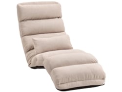 Sillón individual convertible con respaldo ajustable en 5 posiciones, color beige.