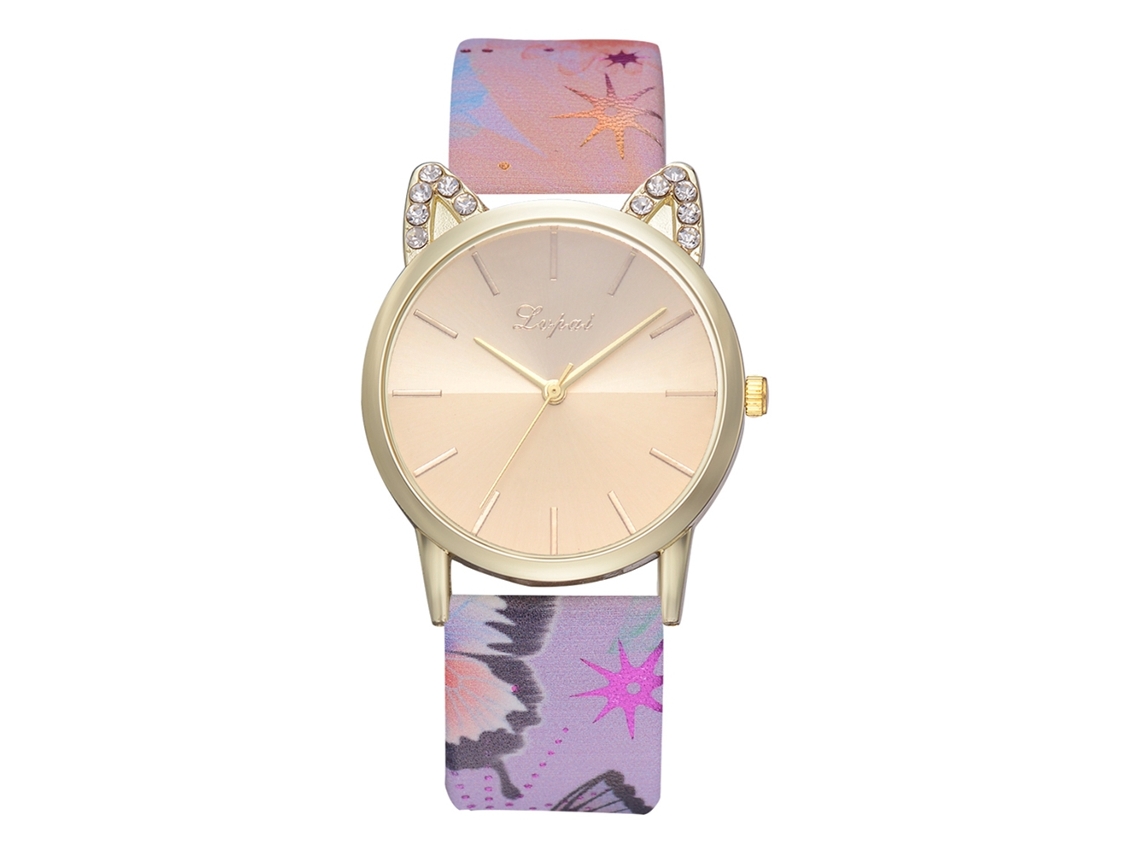 Reloj De Pulsera Lvpai P801 Para Mujer, Estampado De Dibujos Animados, Correa De Pu, Movimiento De Cuarzo.