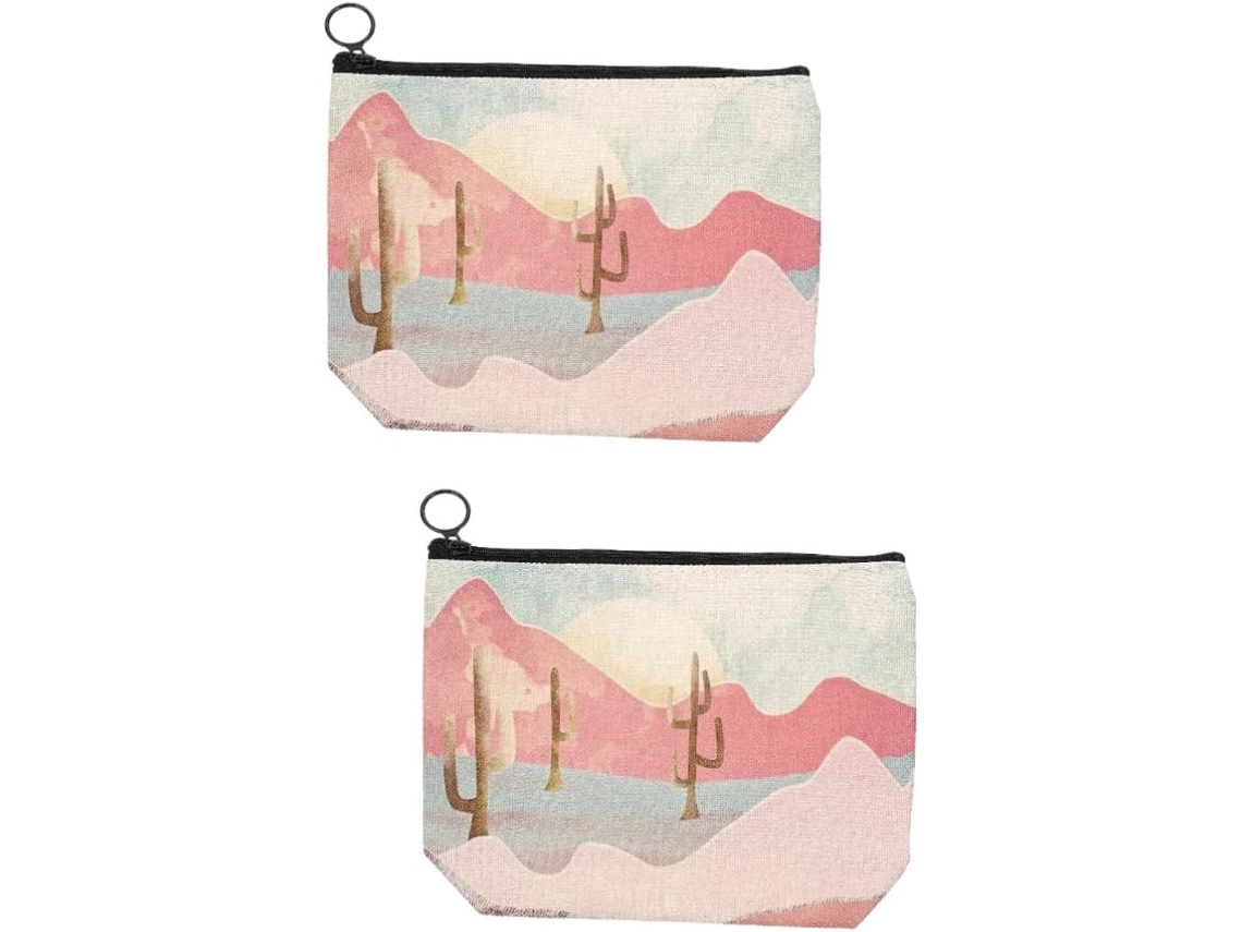 Neceser Portátil De 2 Piezas Con Estampado Para Cosméticos De Viaje Con Capacidad Para
