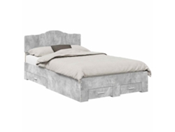 Maison Exclusive - Estructura De Cama Con Cabecera Gris Concreto 135 X 190 Cm
