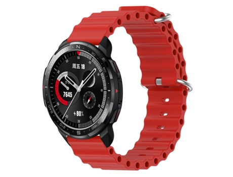 Correa de reloj inteligente para Honor Watch GS Pro 22 mm Color sólido Silicona estilo océano (Rojo)