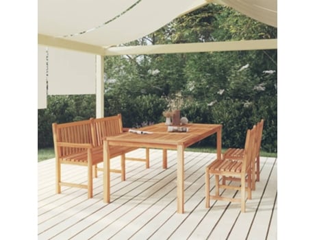 Conjunto 4 de comedor de jardín VIDAXL madera maciza de teca