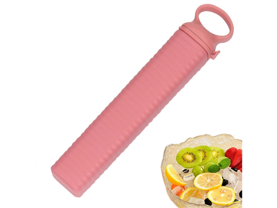 Molde triangular flexible de silicona para hielo, fácil de desmoldar, para bebidas, ideal para el hogar y los viajes, color rosa.