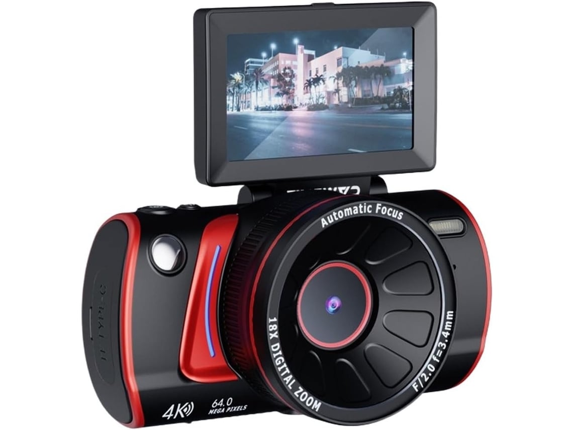 Pantalla Abatible 4k Hd, Ideal Para Vlogging, Wifi, Zoom 18x, 256 Gb De Almacenamiento, Compacta, Ideal Para Estudiantes Y Viajeros.
